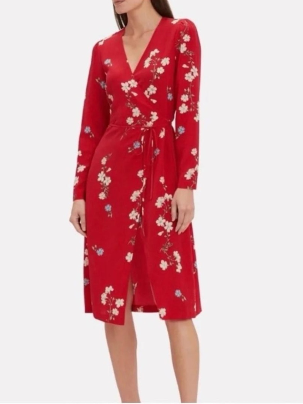 INTERMIX Ottavia Silk Floral Wrap Dress